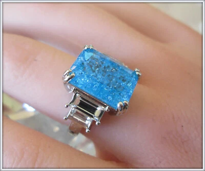 IMPRESIONANTE ANILLO PARAIBA TURMALINA ALTA QU PIEDRAS PRECIOSAS DAMAS ORO 18K TALLA 9 Foto 1 de 4