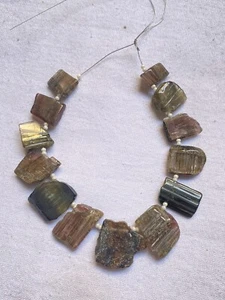 Tourmaline  layout shape Beads 12X20 mm 8 inches strand  for jewelry making - Picture 1 of 4