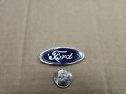 Ford OEM Blue & Chrome 2 3/8" Horn Button Pad Steering Wheel Emblem Badge Logo