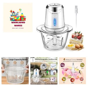 Cordless Food Processor Electric Chopper, Small Food Chopper 6000mAh with 5cu... - Picture 1 of 9