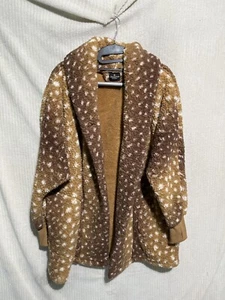 BumbleBella by Jill Martin Women's Top Sz Xs/Small Sherpa Shawl Collar Brown - Picture 1 of 8