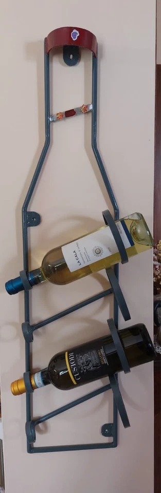 Portabottiglie Vino parete Mensola Espositore metallo cucina Cantina 10 ripiani