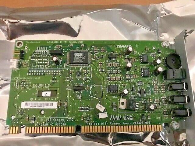 TARJETA DE SONIDO ISA 16 BITS DE COLECCIÓN ESS ES1868 COMPAQ 247428-001 - VENDEDOR DE ESTADOS UNIDOS RM2 Foto 1 de 4