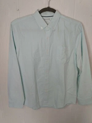 Amazon Essentials Mens XL Button Front Slim fit Shirt Mint Green Stripe Oxford - Image 1 of 4