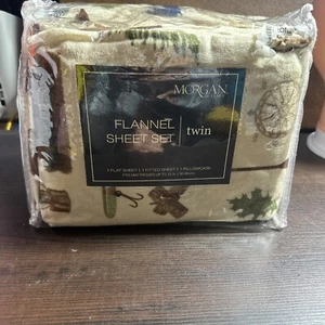 Juego de sábanas de franela Morgan Home tamaño doble cabina exterior beige - Imagen 1 de 6