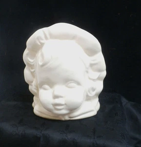 Infant Baby in Bonnet Headvase  Pottery Head Vase Planter USA Hull ? 1940's - Picture 1 of 11