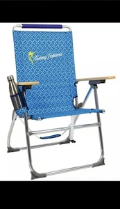 Tommy Bahama Hi-Boy Beach Chair Folding 7-Position Backpack Low Seat Summer - Picture 1 of 3