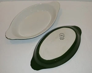 Set of TWO Hall Au Gratin Side Dish Scalloped Potatoes bowls for oven green - Picture 1 of 10