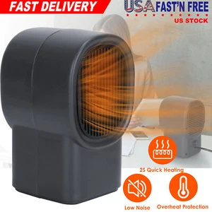 2022 Electric Space Fast Heater Heating Fan Portable Home Office Warm 500W Black - Picture 1 of 12