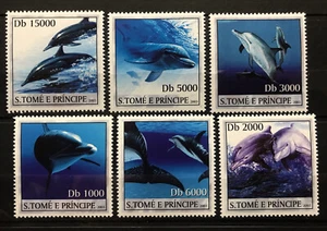 Dolphins / Marine Life  - stamps - Sao Tomé - MNH**  XY - Picture 1 of 1