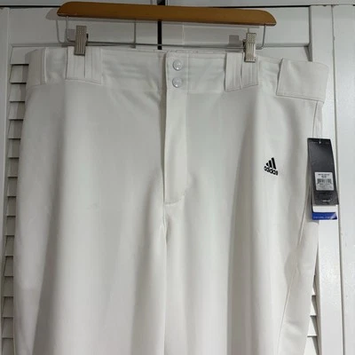 Adidas Icon Pro Baseball Pants Size XL (41 x 32) Climalite White NOS Open Bottom - Image 1 of 4