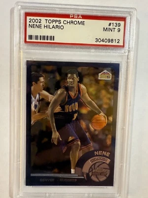 Topps 2002 cromo #139B Nene Hilario radiocontrol novato PSA 9 Foto 1 de 2