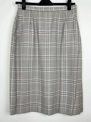 Vintage Windsmoor Wool Blend Houndstooth Check Pencil Skirt Midi UK 16 Now 12 - Image 1 of 4