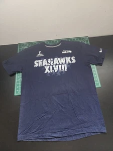 Camiseta Nike Sea Hawks XLVIII Para Hombre Azul Manga Corta Talla Mediana M - Imagen 1 de 5