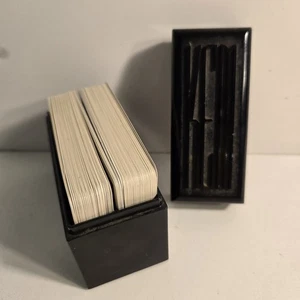 KEM Double Deck Playing Cards in Bakelite Case Kent Red Blue Celtic Knot - Picture 1 of 6