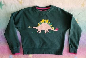MINI BODEN Sz 7-8Y Green Dinosaur Jumper - Picture 1 of 7