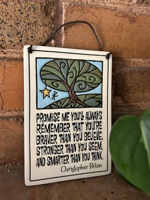 Christopher Robin Quote Plaque Winnie The Pooh You’re Braver Then You Believe - Image 1 of 4