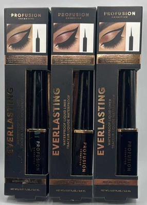 3PK Profusion Everlasting Waterproof Liquid Liner ~ MIDNIGHT BLACK~0.07 FL OZ EA - Image 1 of 2
