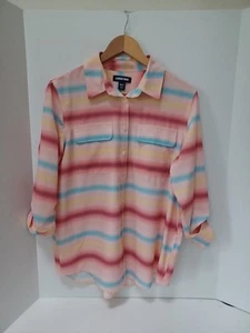 LANDS' END M 10 - 12 Ombre Streifen Langarm Boyfriend Tunika - Bild 1 von 9