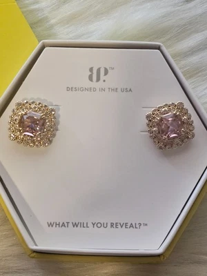 Aretes Bomb Party “In Braided Whispers” cuarzo rosa circonita cúbica oro ER84260 Foto 1 de 3