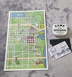Berkshire Hathaway 2025 Fan Pack Mapa, Tarjeta Capitalista y Mintas Omaha Ne Warren - Imagen 1 de 9