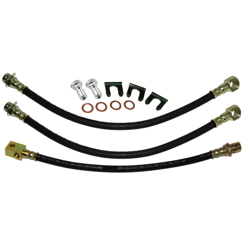 74-85 GM Chevrolet Coche Disco Delantero Trasero Tambor Freno Goma Flex Manguera Juego Kit Foto 1 de 4