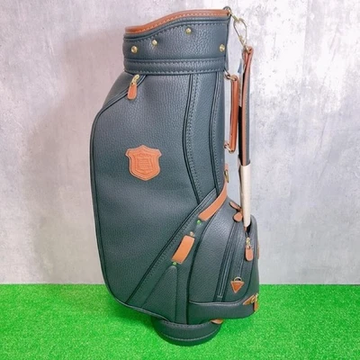 Raro bolso de carrito de golf HONMA de cuero genuino negro marrón 9 pulgadas 5 vías Japón nuevo envío gratuito Foto 1 de 4