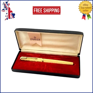 VINTAGE PARKER 65 STRATUS FOUNTAIN PEN 14K GOLD MEDIUM NIB MADE IN ENGLAND - Picture 1 of 18