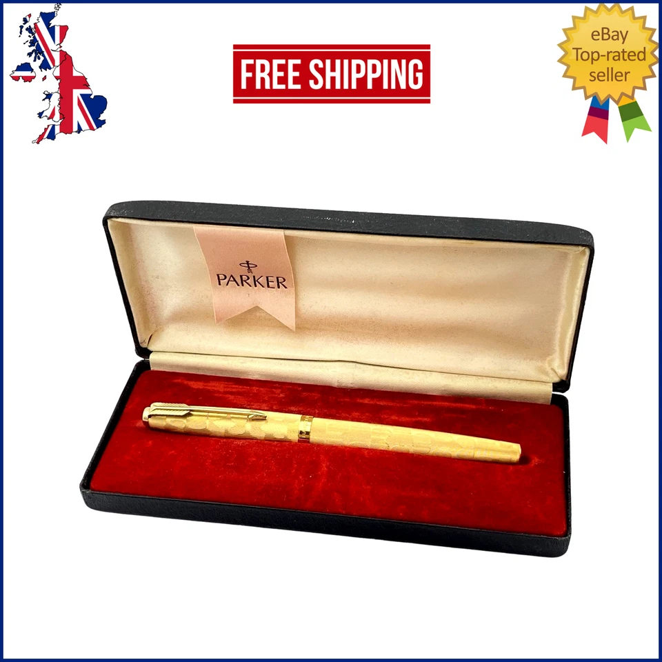 PLUMA ESTILOGRÁFICA PARKER 65 STRATUS DE COLECCIÓN ORO 14K MEDIANA NUEVA EN CAJA HECHA EN INGLATERRA Foto 1 de 4