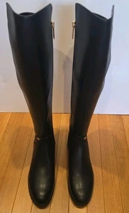 NUEVO EN CAJA Bota Michael Kors Britt Hasta la Rodilla 8.5M Imitación Cuero Negra - Imagen 1 de 18