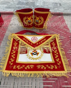 Masonic Royal Arch Grand Past High Priest Set of Apron & Cuffs - Picture 1 of 2