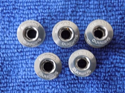 TORNILLOS DE PLATO DE ALEACIÓN SHIMANO DURA-ACE (5) PARA DOBLE USADO EN EXCELENTE ESTADO Foto 1 de 4