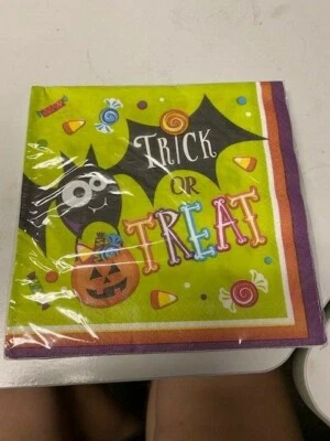 Gone Batty 16 Ct Luncheon Napkins Halloween Party Bat Candy New!!! - Image 1 of 2