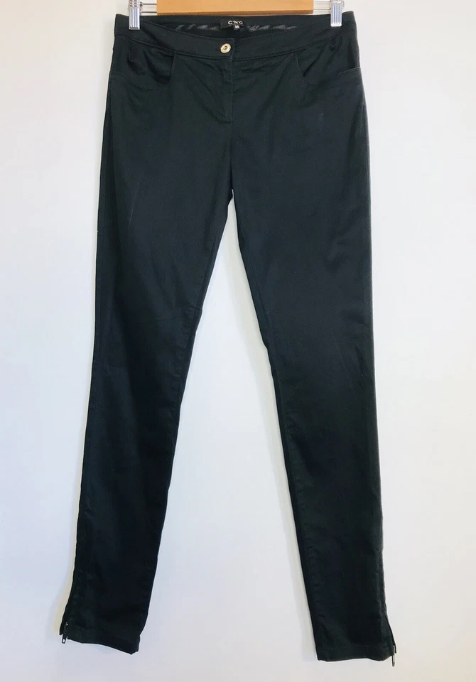 C’N’C Costume National Size 26/40 (8) Black Cotton Pants Made In Italy Designer - Image 1 of 4