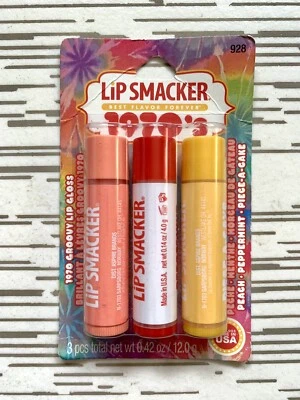 Lip Smacker 1970’s Lip Gloss #928 PEACH • PEPPERMINT • PIECE-A-CAKE Bonne Bell - Image 1 of 4
