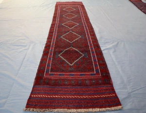 2x8 Geometric Patterned Rug – Nomadic Hand-Knotted Corridor Carpet, Mishwani Rug - Picture 1 of 11