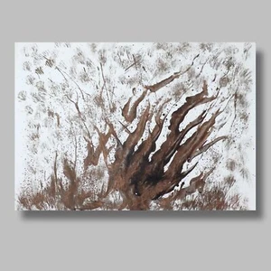 Ink reed bamboo pen drawing "Landscape" unique sig. Prof.em A. Loeschner-Gornau - Picture 1 of 1