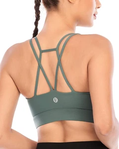 Sports Bras for Women,Padded Sports Bra Tank Top Sexy Crisscross Back High Impac - Picture 1 of 12