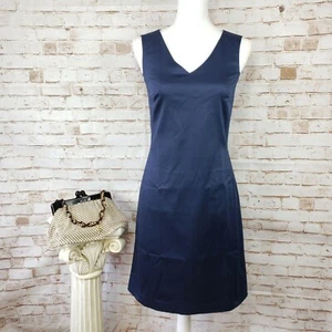 NWT The Limited Size 2 Navy Blue Stretch Sleeveless V-Neck Sheath Dress MSRP $69 - Picture 1 of 12