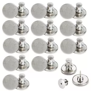 12 Pcs 17mm Upgraded Button Pins For Jeans Instant Buttons Fit Jean Button Repla - Picture 1 of 6