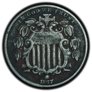 1867 Shield Nickel XF Condition - Nice Eye Appeal! - Picture 1 of 3