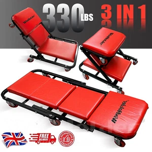Mechanic Creeper 3-in-1 Z-Seat 36 Inches Foldable Garage Auto Roller Padded - Picture 1 of 11