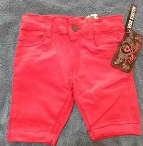 Real Love Super Stretch Zippered button shorts RED elastic waist NWT 4 5 6 6X - Picture 1 of 8
