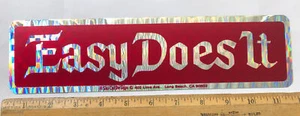 Vintage Easy Does It Prism Decal Bumper Sticker Prismatic Hippie Red 11.5” x 3” - Picture 1 of 1