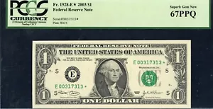 2003 Federal Reserve Star Note BIG GRADE! Superb Gem New 67PPQ - Picture 1 of 2
