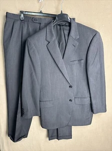 JOS A BANK Signature Collection 2 Piece SUIT 46R Herringbone Dark Grey 40x28.5 - Picture 1 of 17