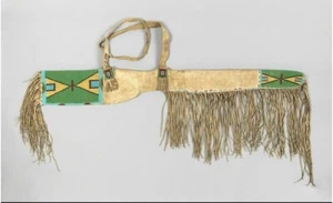 Vaina de rifle indio con cuentas estilo sioux en cuero gamuza nativo americano - Imagen 1 de 2