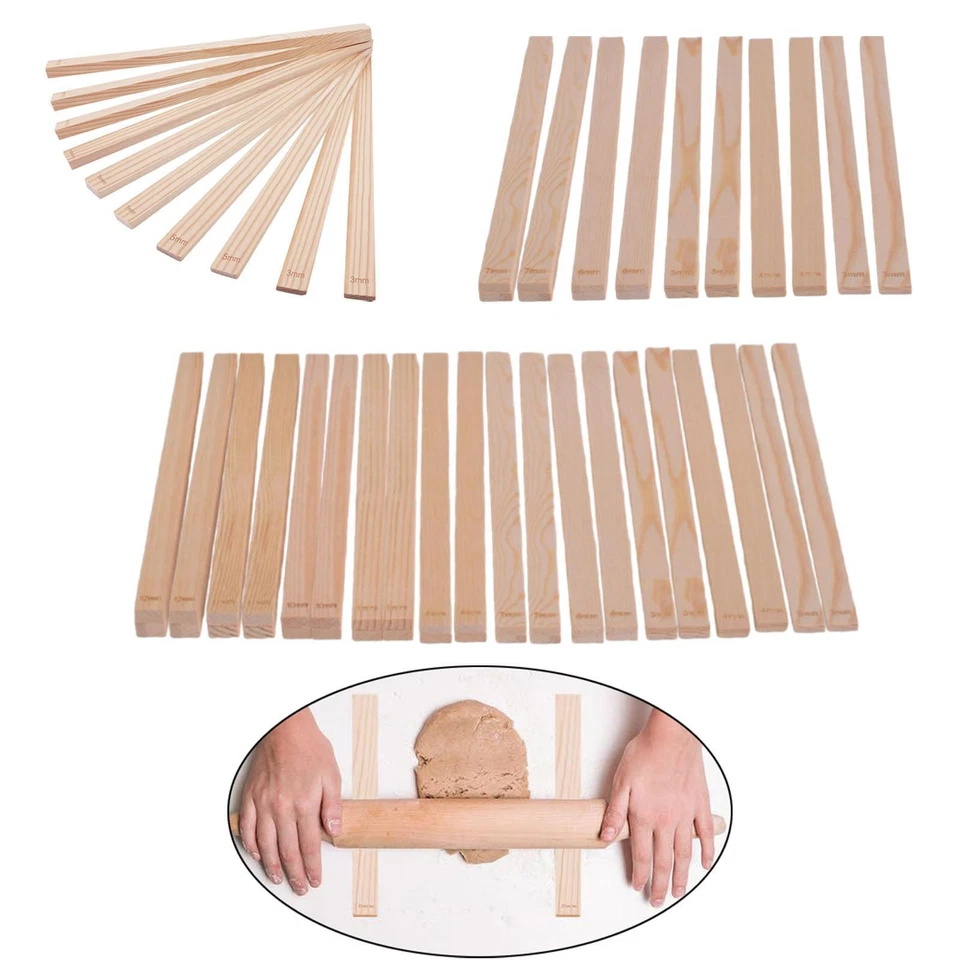 Wooden Rolling Pin Guides Baking Ruler Making Dough - Image 1 of 1
