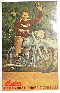 Oldtimer Indianer Motorrad Werbe Postkarte (ca. 1940-50er Jahre) - Bild 1 von 2