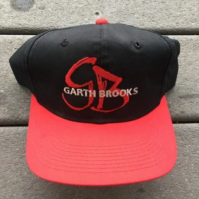 Garth Brooks Hat Vtg 90s Snapback Concert Tour Cotton GB Country Music YoungAn - Image 1 of 3